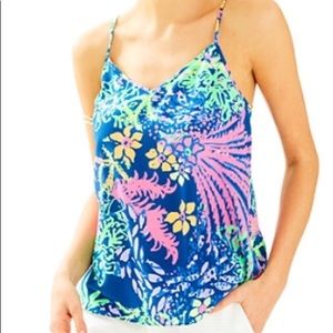 NWT Lilly Pulitzer Dusk Silk Racer Back Tank XXS